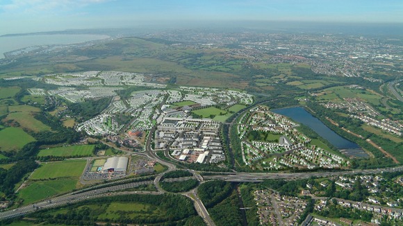 aerial image of Coed Darcy