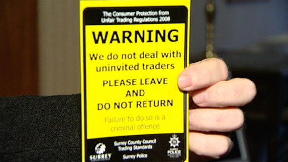 Trading standards sticker to deter cold callers.