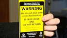 Trading standards sticker to deter cold callers.