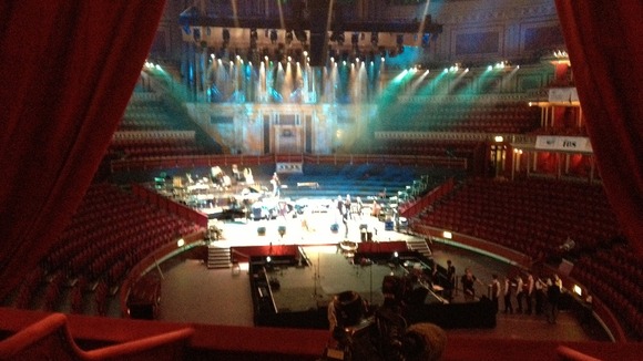 Filming at Royal Albert Hall ahead of the Music For Youth performance tonight.