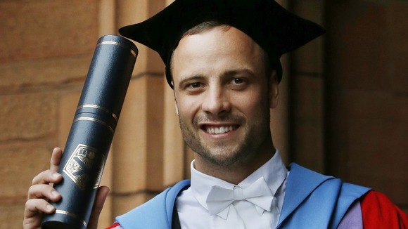 Oscar Pistorius after receiving his honorary degree