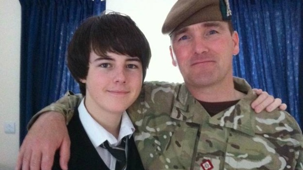 Callum with his dad Captain Walter Barrie