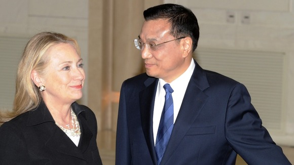 US Secretary of State Hillary Clinton meeting China's Premier-in-waiting Li Keqiang