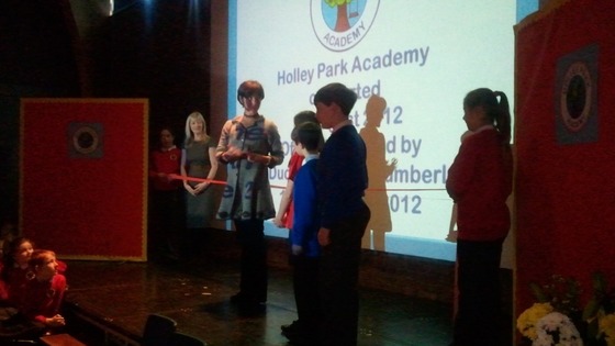 The Duchess of Northumberland cut the ribbon to signify the reopening of the school as an academy