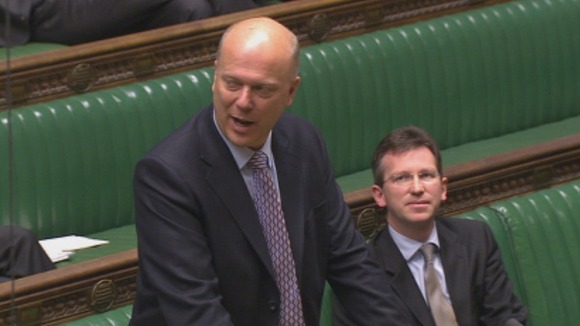 Justice Secretary Chris Grayling addressing the House of Commons