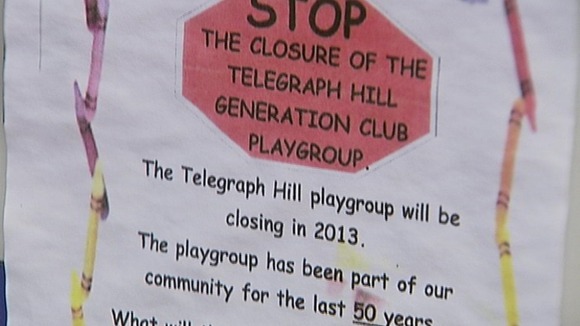 Sign outside Telegraph Hill playgroup in Lewisham.