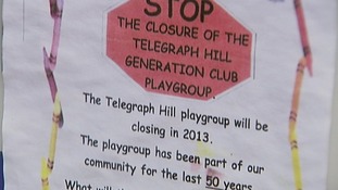 Sign outside Telegraph Hill playgroup in Lewisham.