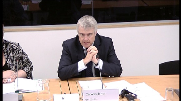 Carwyn Jones giving evidence to the Scrutiny of the First Minister Commitee
