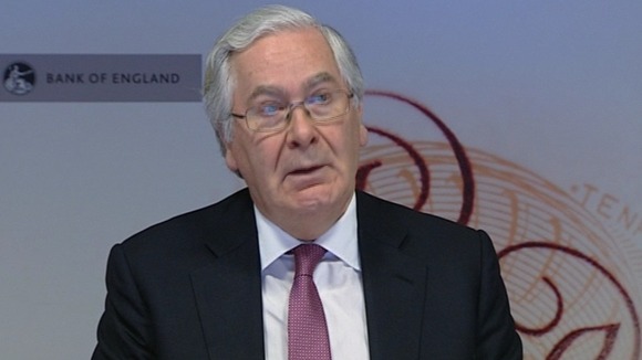 Sir Mervyn King delivering his economic assessment this morning