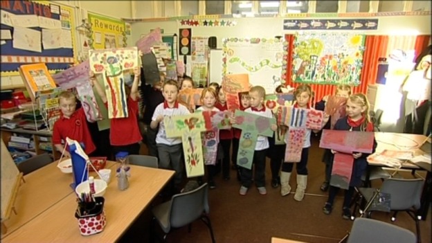 Children in Carlisle made signs to highlight the symptoms of type 1 diabetes in children 
