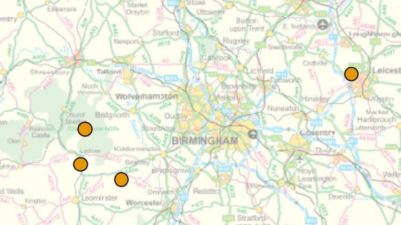 This map from the Forestry Commission website shows the affected areas