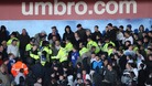 Police move in to control Birmingham City fans during Birmingham City v Burnley in St Andrews' Stadium. Picture date: 07/02/2009.