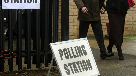 a polling station at Corby Community Centre