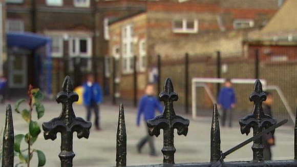 Children in the playground at Downhills Primary School