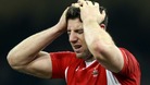 Alex Cuthbert looking frustrated