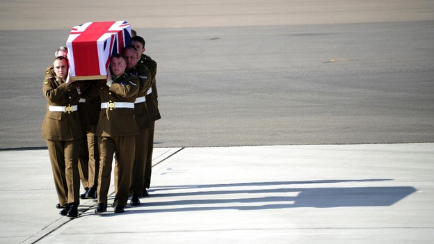 Repatriation of Captain Rupert William Michael Bowers of the 2nd Battalion The Mercian Regiment at RAF Brize Norton in Oxfordshire.