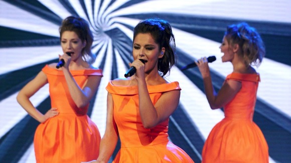 Nicola Roberts, Kimberley Walsh and Cheryl Cole of girlband Girls Aloud.