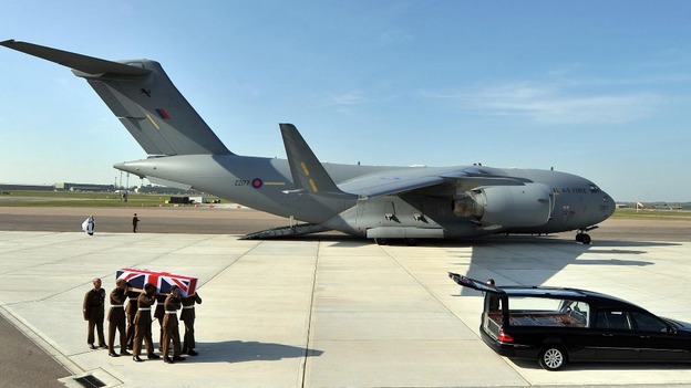 Repatriation of Lance Corporal Michael Foley of the Adjutant General's Corps at RAF Brize Norton in Oxfordshire