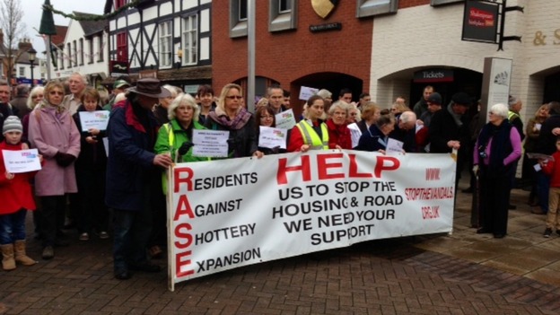 Campaigners in the centre of Stratford-upon-Avon