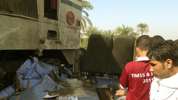 The aftermath of the train crash.