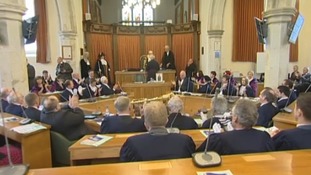 Dr Rowan Williams received his honour at the Guildhall in Canterbury