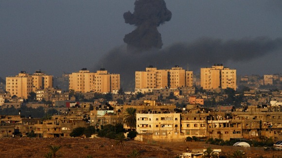 Smoke rises after Israeli air strike on the northern Gaza Strip