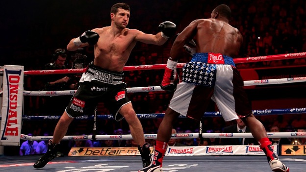 Carl Froch in action against Yusaf Mack during the IBF World Super Middleweight Title