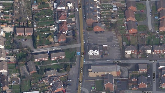 Aerial view showing approximate location of the hit & run