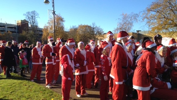 Santa fun runners