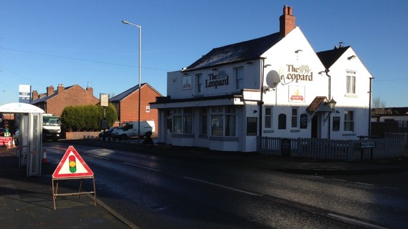 The scene outside The Leopard Pub in Sedgley where a 21-year-old man died in a hit & run last night
