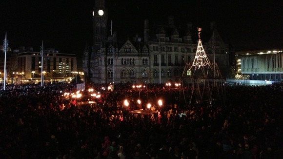 Crowds in Bradford's Centenary Square
