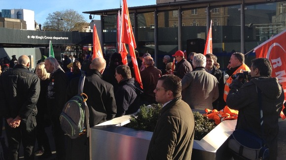 Protest at Kings Cross station