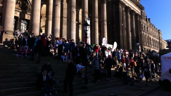 Competitors gathered in Leeds after the Abbey Dash
