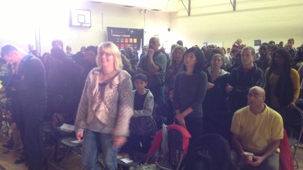 The congregation at the Trinity Life Church in Leicester