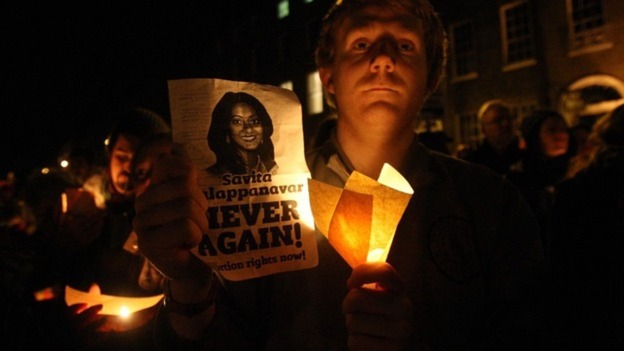 Protesters in Ireland calls for changes to the law on abortion