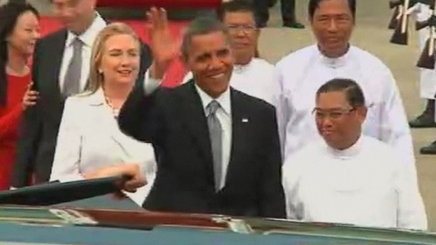Barack Obama and Hillary Clinton Burma