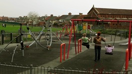 Children on swings.