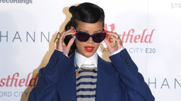 Rihanna pictured at a photo call before the event