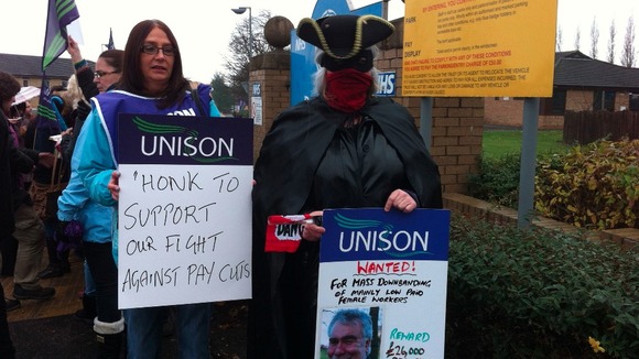 Picket line at Dewsbury Hospital