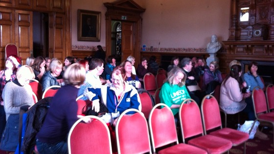 Hospital admin staff ahead of rally at Dewsbury Town Hall