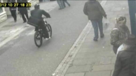 James Allen was caught on CCTV cycling away from the murder with a stolen laptop