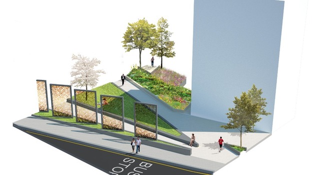 Computed generated image of the green areas in Jubilee Square