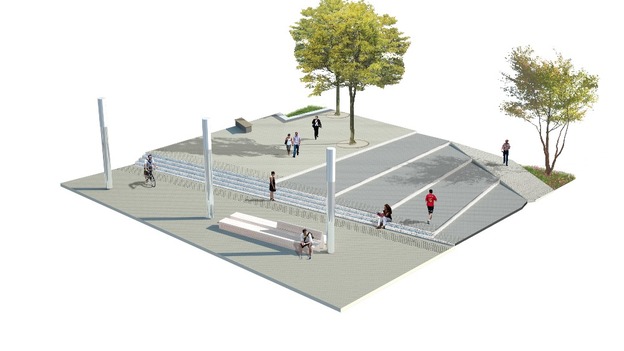 Computed generated image of the open space in Jubilee Square