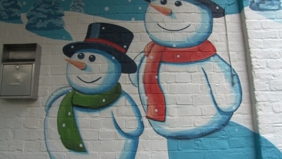 Snowmen mural