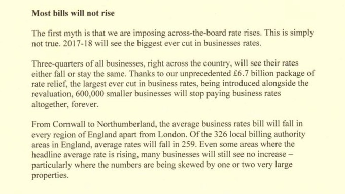 theresa may backs defiant sajid javid over business rates row itv news rates increase letter