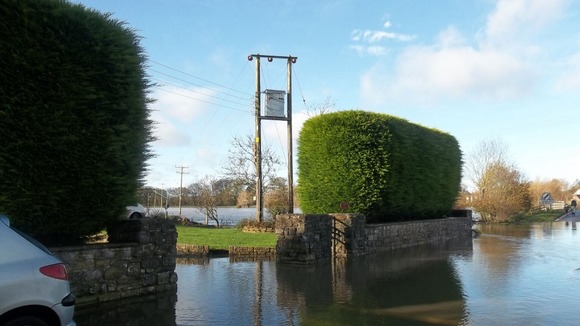 Flooding in Hambridge, Somerset
