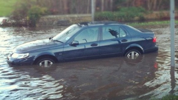 A car on the Warminster Road, Frome, Somerset