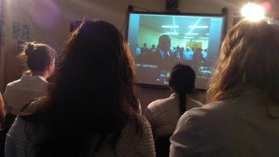 Students hold video conference with a school in Nigeria 