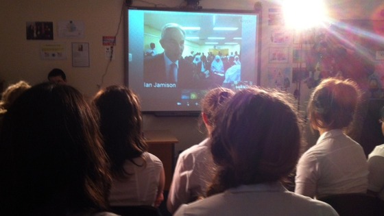 Tony Blair holds video conference with students in Derby