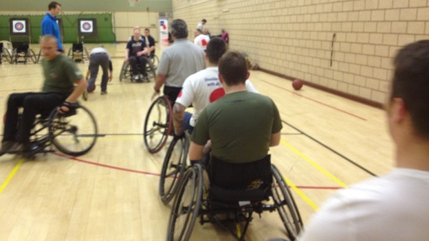 Servicemen using the facilities